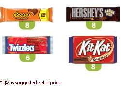 Hershey's Chocolate Town Plus - 30 count Large Bar Variety-  8 Kit Kat Bars, 6 Twizzlers, 8 Reese's Peanut Butter Cups, 8 Hershey's with Almonds